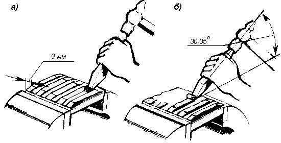 Обработка широких поверхностей рубкой